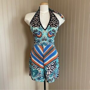 Y2K Bebe Halter Shortalls Romper Women’s Size 4